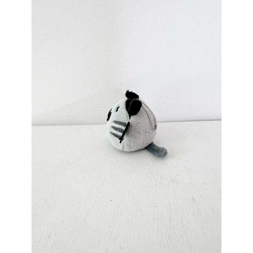 Bat Cat Plush Keychain Grey Spooky Halloween Winged Kitten Bow Tie‎